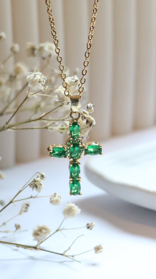 Emerald Crystal Cross