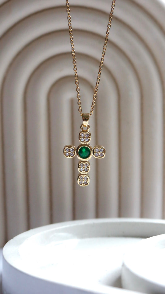 Green Crystal Cross