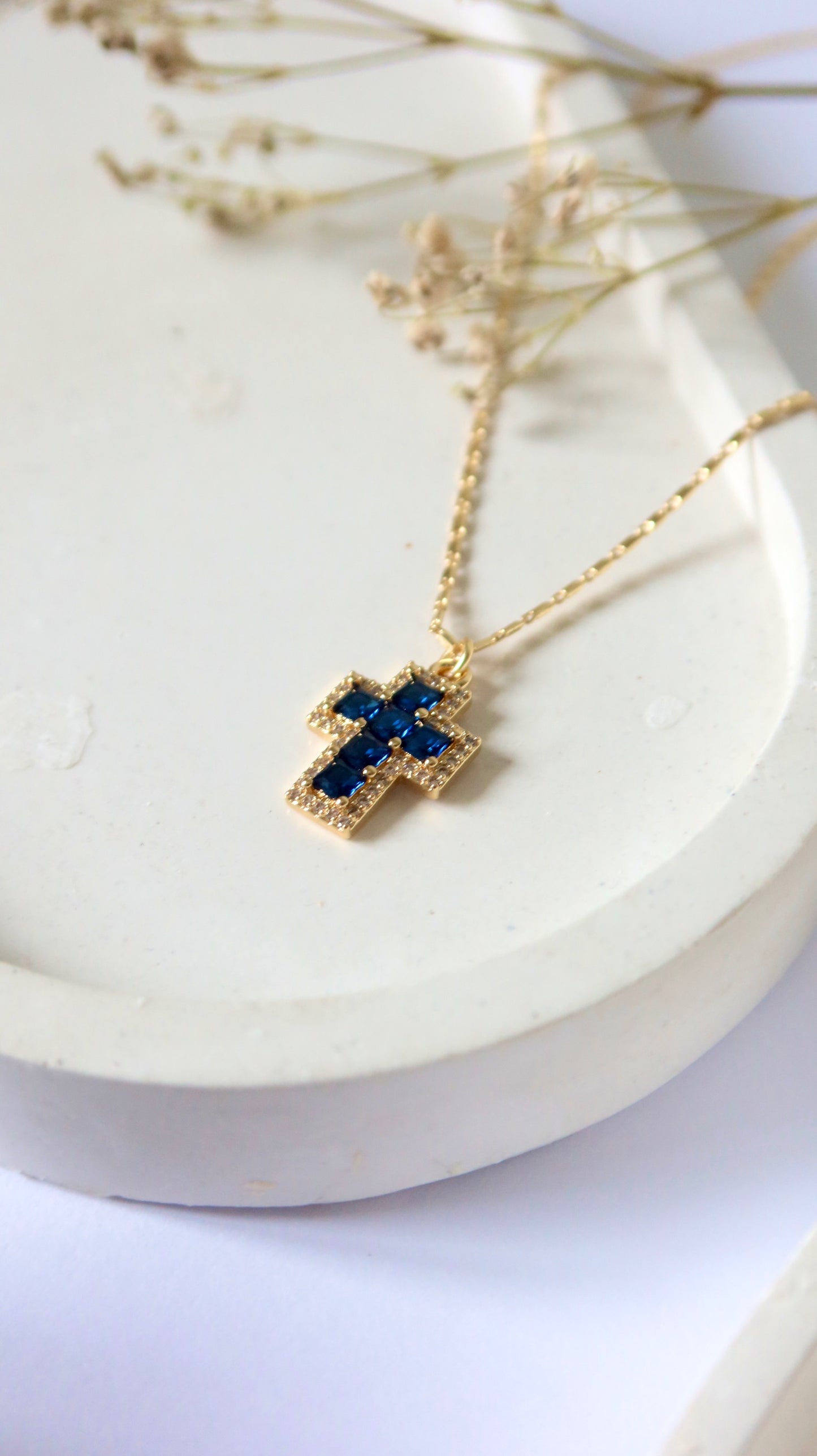 Mini Sapphire Crystal Cross