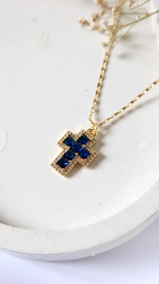 Mini Sapphire Crystal Cross