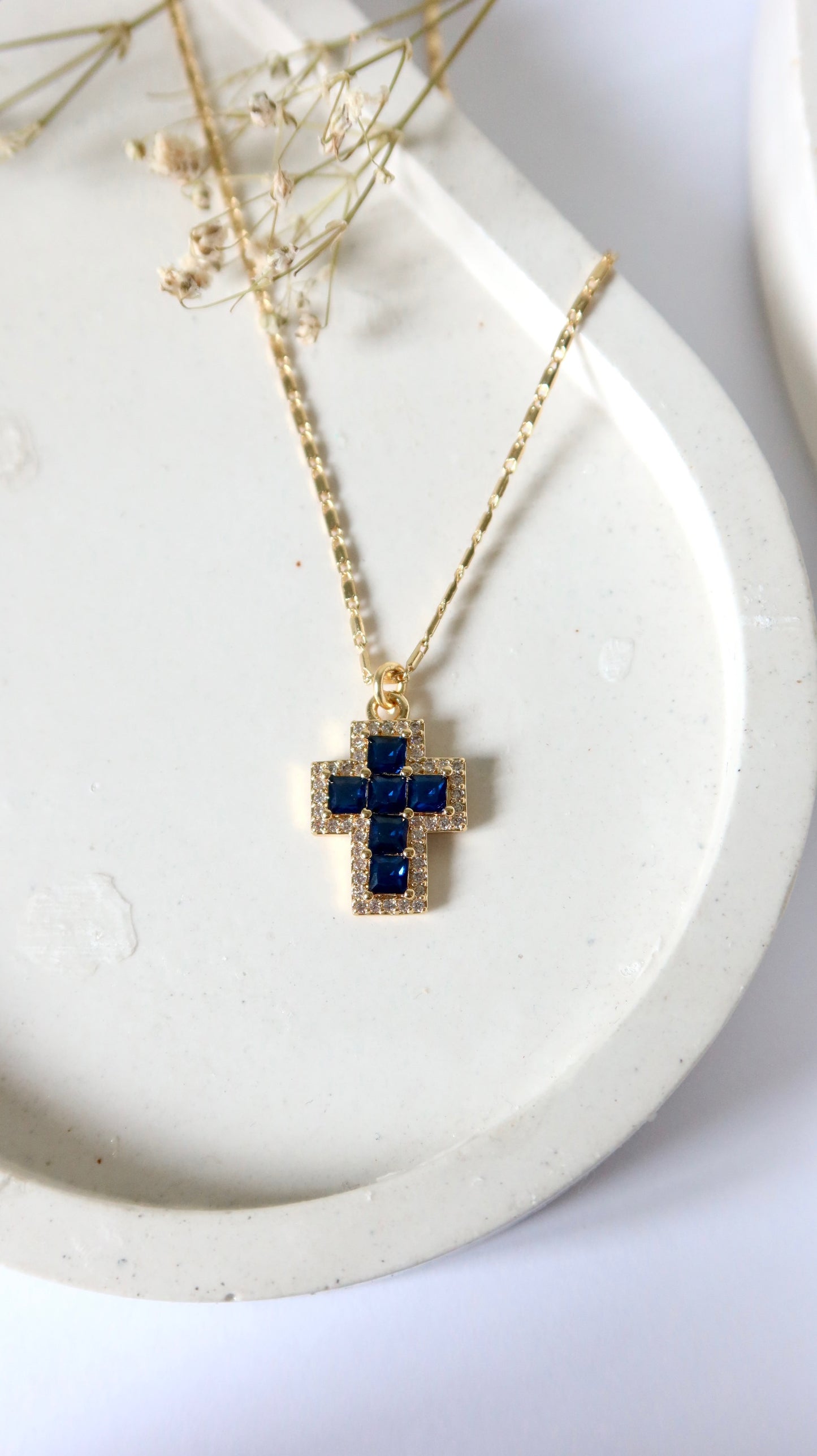 Mini Sapphire Crystal Cross